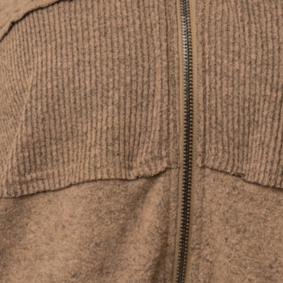 tan soft brushed zipper jacket - Picture 7 of 7
